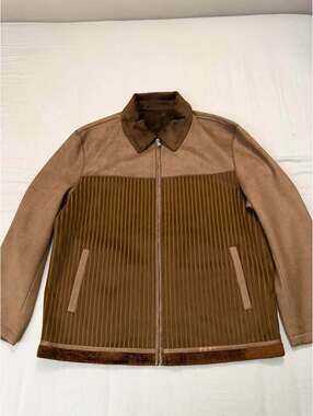 Vintage Hugo Boss Faux Suede Fur Velvet Jacket Mens Size XL Used Good $100